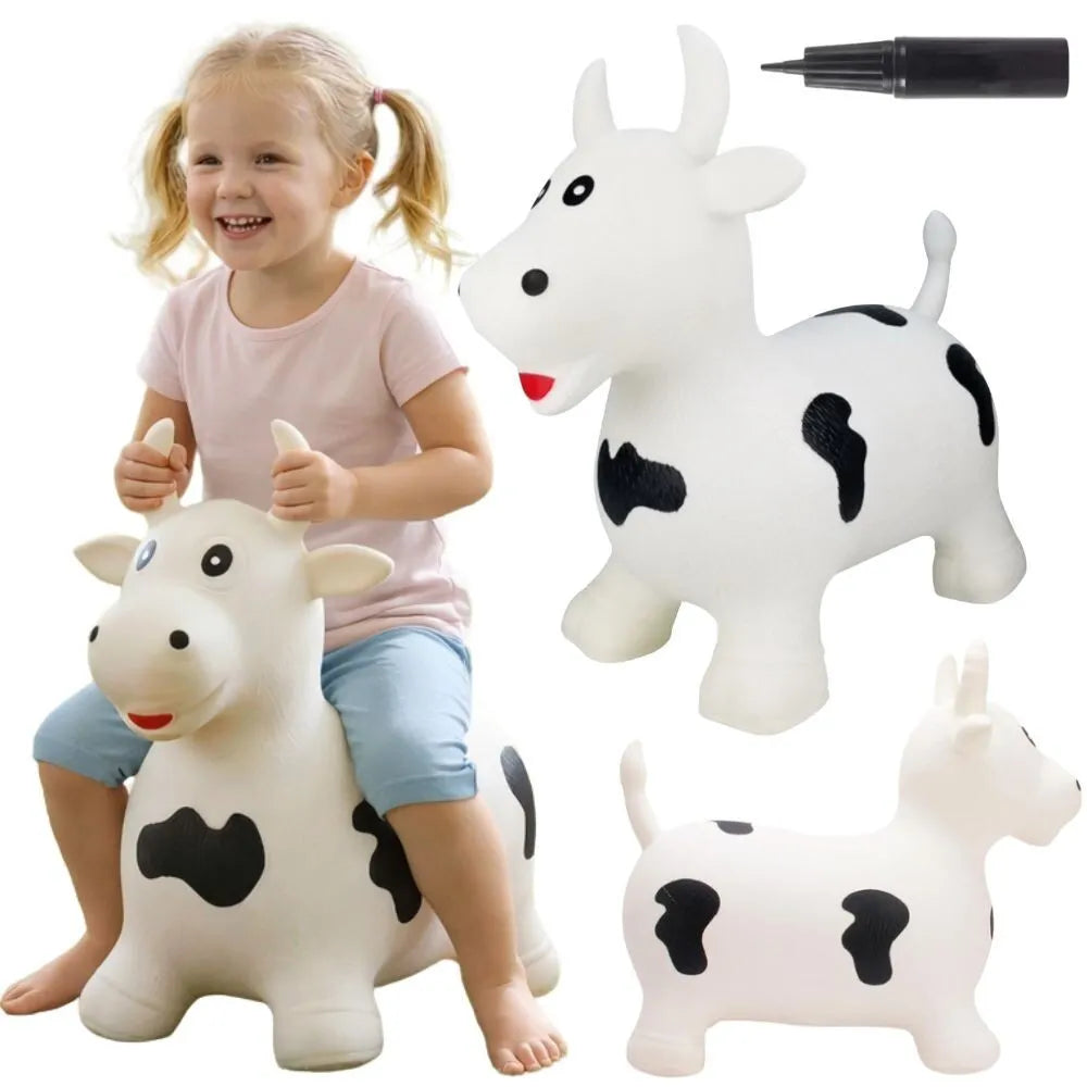 „WOOPIE“ guminis šokinėjimo žaislas – karvutė + pompa